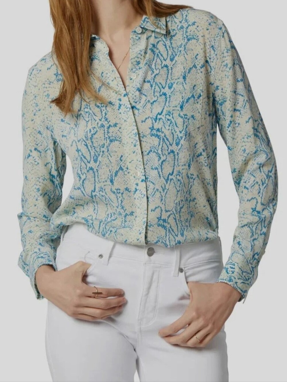 Equipment "Leema" snake-print top in sand-washed silk crepe de chine Blouse S